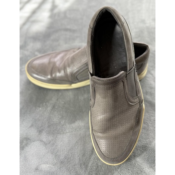 ECCO Shoes Mens Size 12 (EU 46) Gray Slip On‎ Leather Perforated Comfort 504074 main image 11